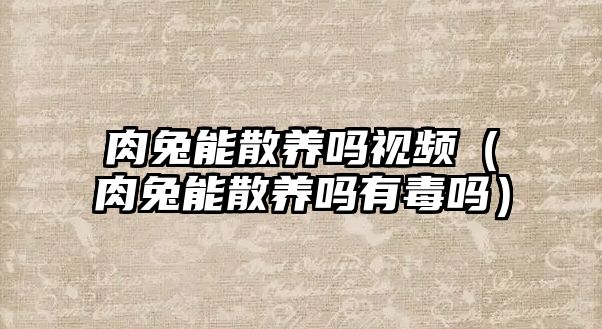 肉兔能散養嗎視頻（肉兔能散養嗎有毒嗎）